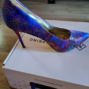 Call It Spring Blue and Pink High Heels. Size 7/1.2